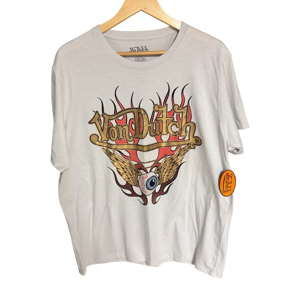 Von Dutch Graphic T-Shirt Medium
M Y2K Flames Flying Eyeball Logo - Picture 1 of 6